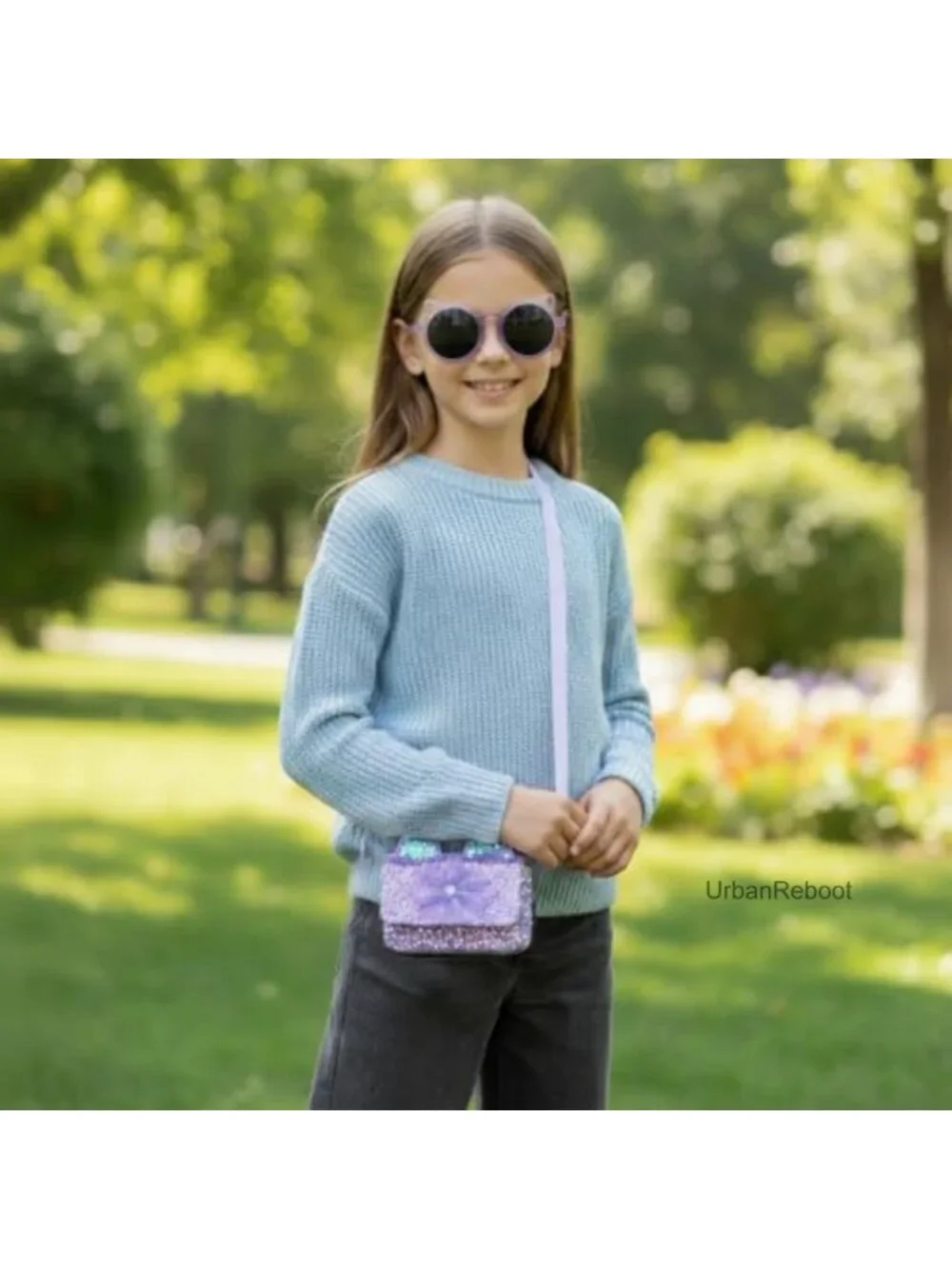 Girls Crossbody Purse Cat Bunny Handbag Sequin Mini Wallet for Little Kids